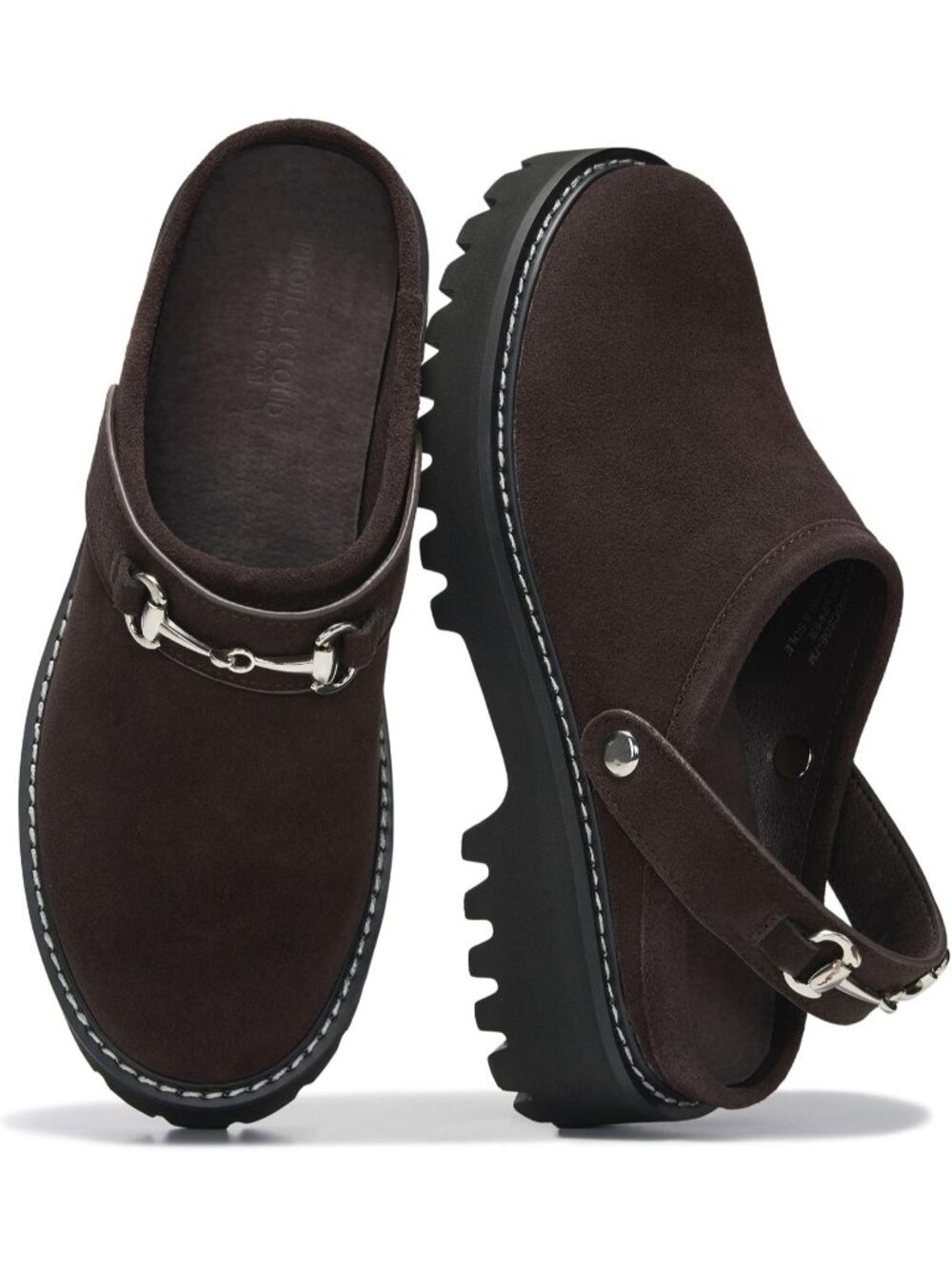 Women's Chocolate Suede Memory Foam Insole Lightweight Stylish Mules Clogs Shoes